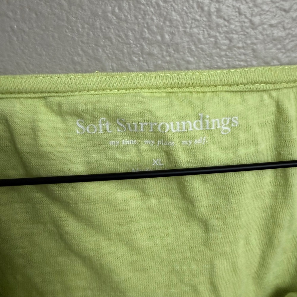 Soft Surroundings Tunic XL Lime Green Sequin Boho Tassel Top - Picture 3 of 7